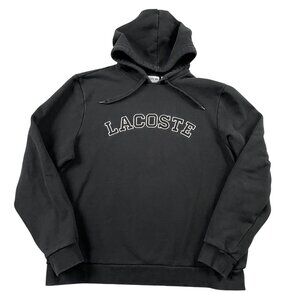 Lacoste Hoodie Mens XXL / 7 Black Pullover w/ Drawstring